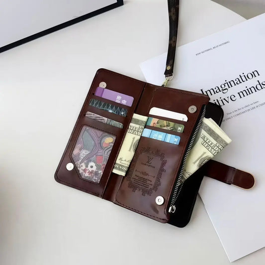 Classic Monogram Leather iPhone Wallet Case