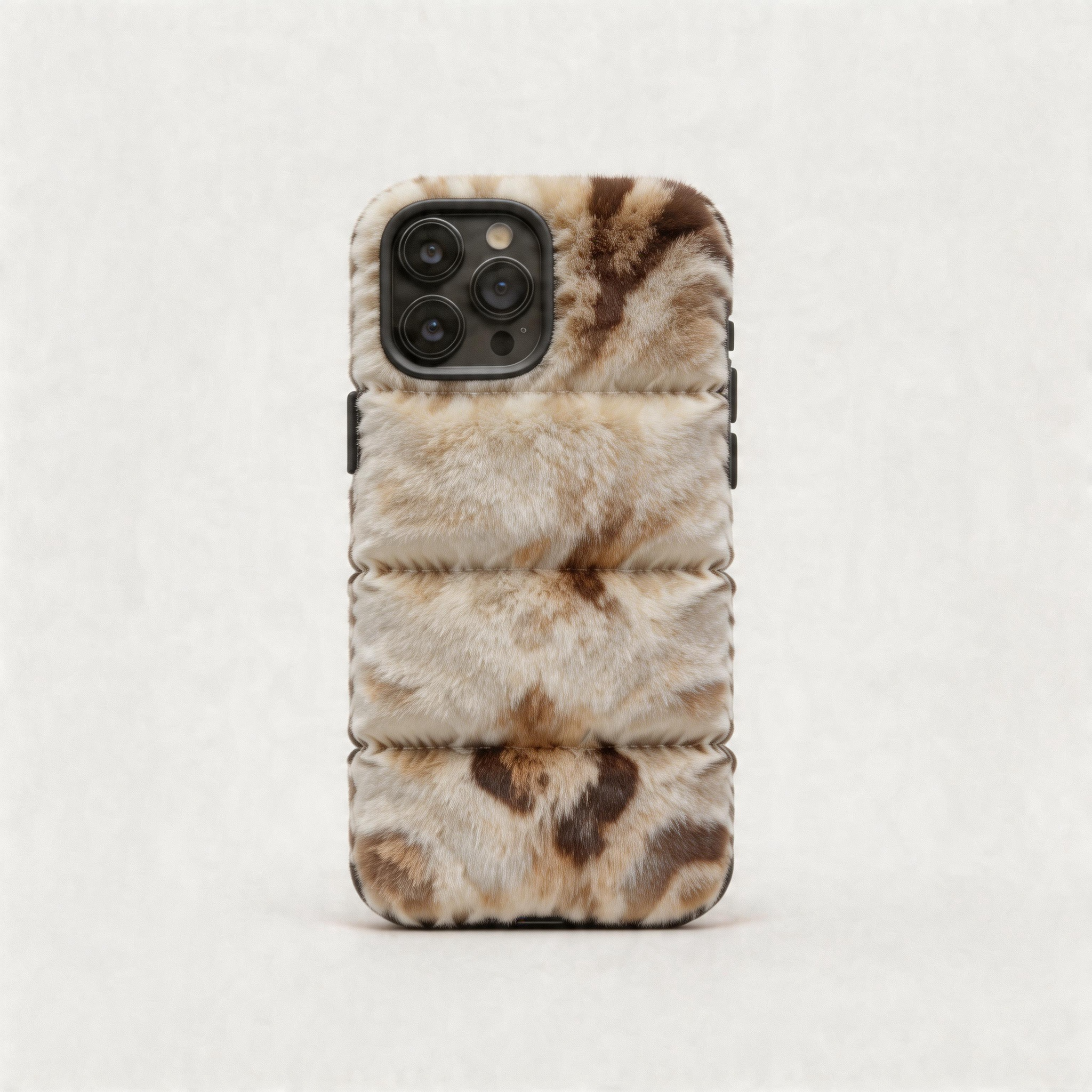 Alpaca Print Puffer Phone Case