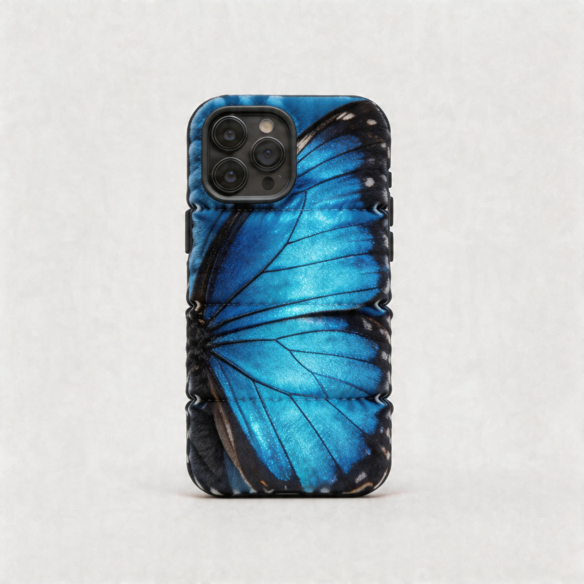 Blue Butterfly Puffer iPhone Case