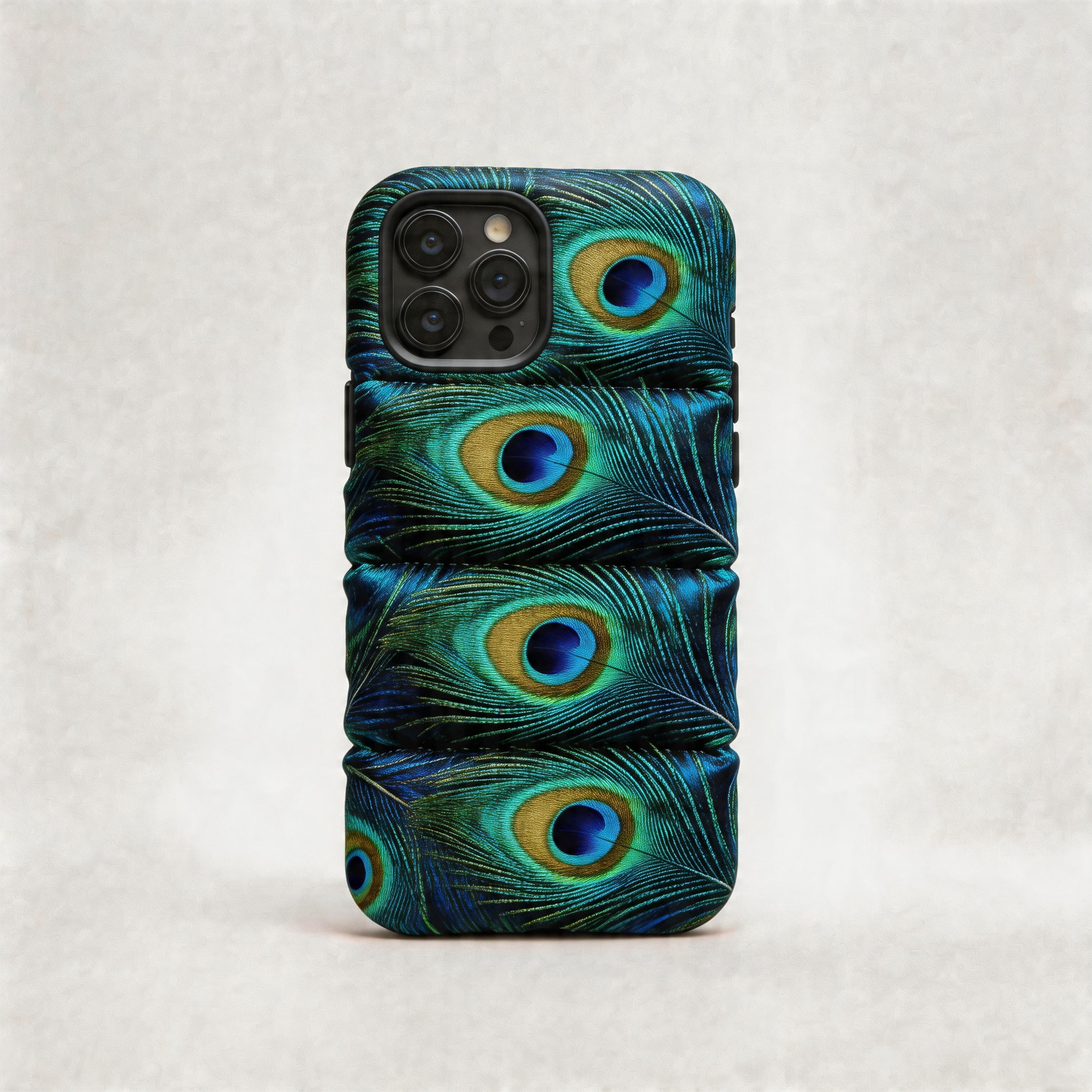 Peacock Feather Puffer iPhone Case